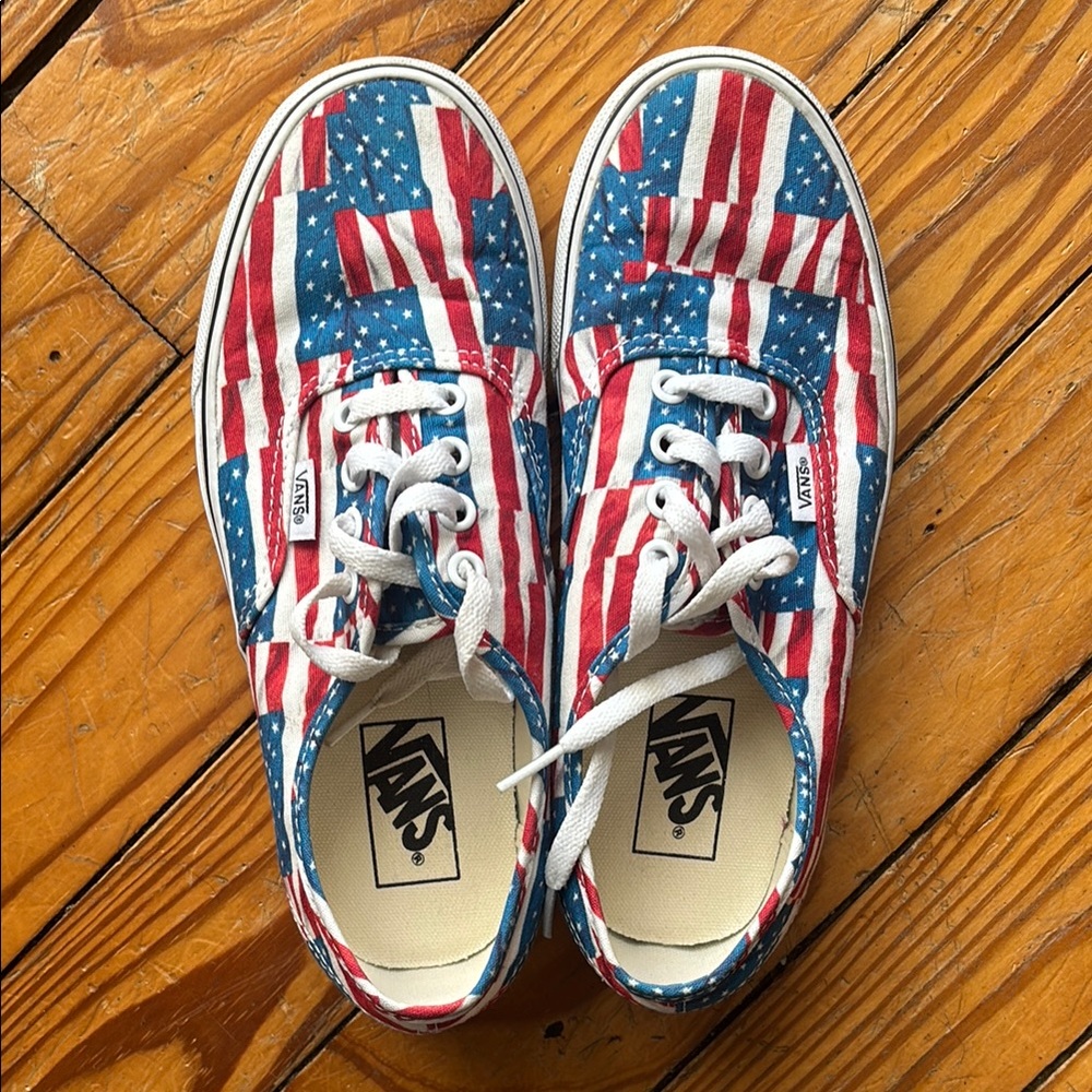 Vans Patriotic Flag Blue and Red Sneakers